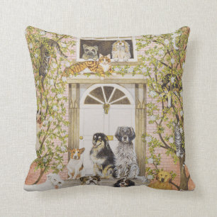 Country House Party Throw Pillow