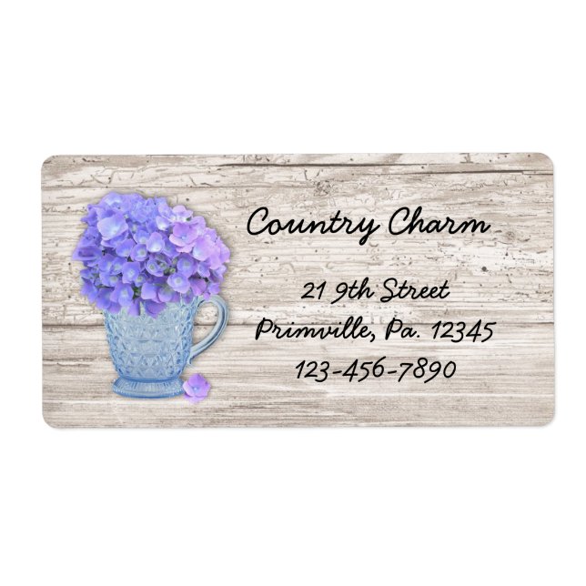 Country Hydrangea Label (Front)