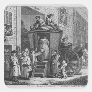 Country Inn Yard, 1747 Square Sticker