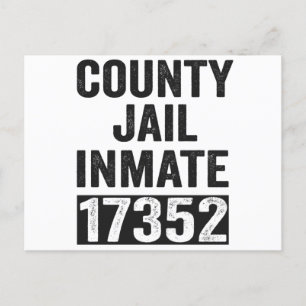 Country Jail Inmate 17352 Funny Halloween Prison Postcard