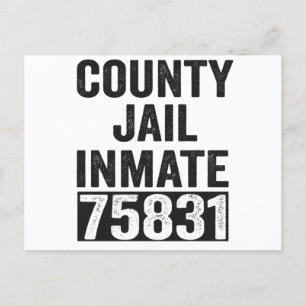 Country Jail Inmate 75831 Funny Halloween Prison Postcard