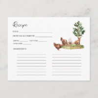 Country Kitchen | Bridal Shower Recipe Card