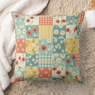 Country Kitchen Floral Pattern Throw Pillow