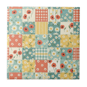 Country Kitchen Floral Pattern Tile