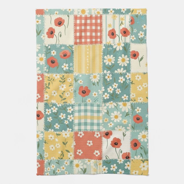 Country Kitchen Floral Pattern Towel (Vertical)