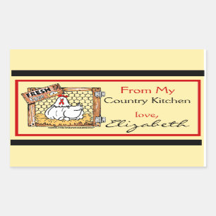 Country Kitchen Hen with Name Sticker
