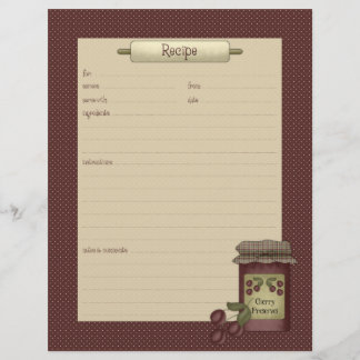 Country Kitchen · Recipe Sheets