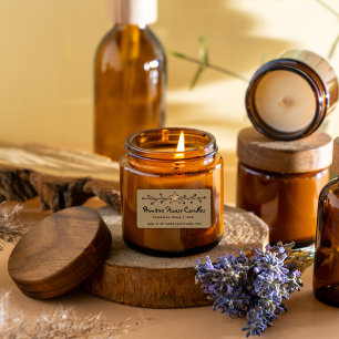 Country Kraft Star and Berries Candle Label