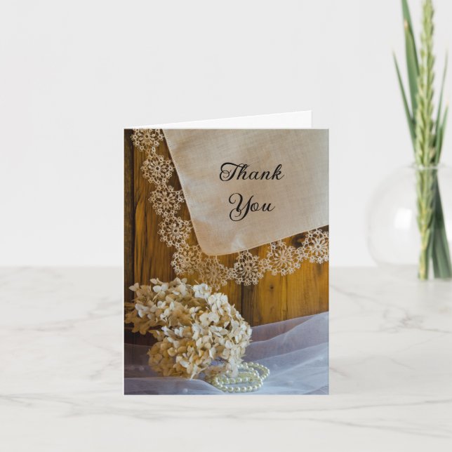 Country Lace and Flowers Bridesmaid Thank You (Front)