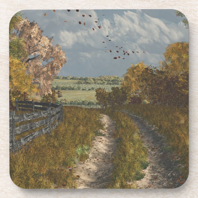 Country Lane in Fall Coaster (Front)