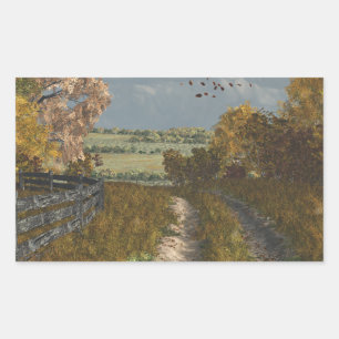 Country Lane in Fall Sticker