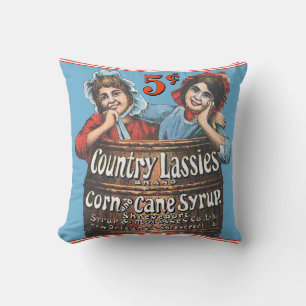 Country Lassies Throw Pillow
