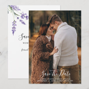 Country Lavender Save The Date Invitation