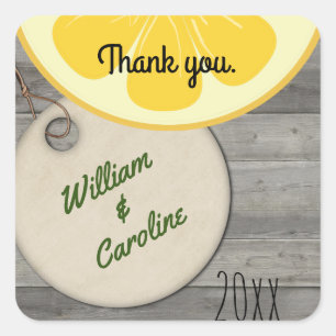 Country Lemonade Mason Jar Thank You Sticker