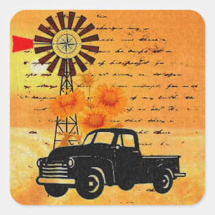 Country life square sticker