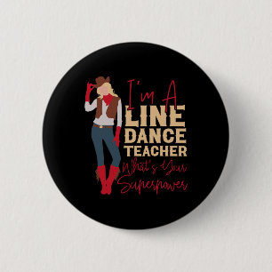 Country Line Dance Dancer Hs0 Uni-adults White Sma 2 Inch Round Button