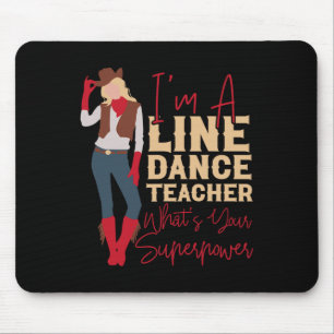 Country Line Dance Dancer Hs0 Uni-adults White Sma Mouse Pad