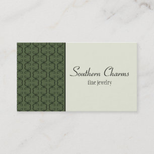 Country Lines Business Card, Clover Green Card