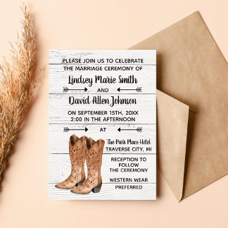 Country Love Western Rustic Wedding Invitation