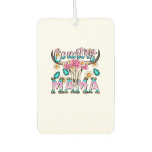 Country Mama Retro Groovy Cow Skull Country Rodeo Air Freshener