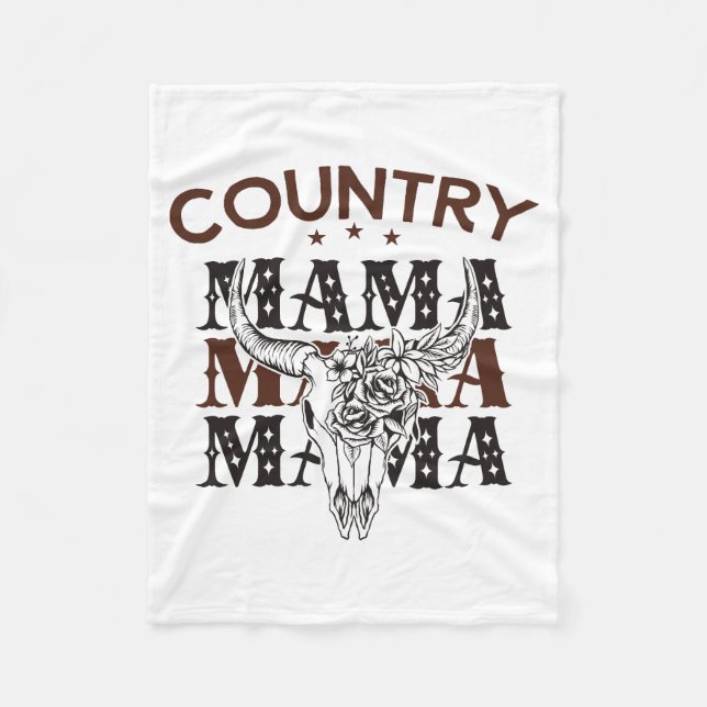 Country Mama Western Mom Fleece Blanket (Front)