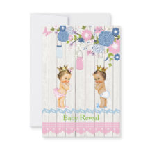 Country Mason Jar Baby Reveal Invitation