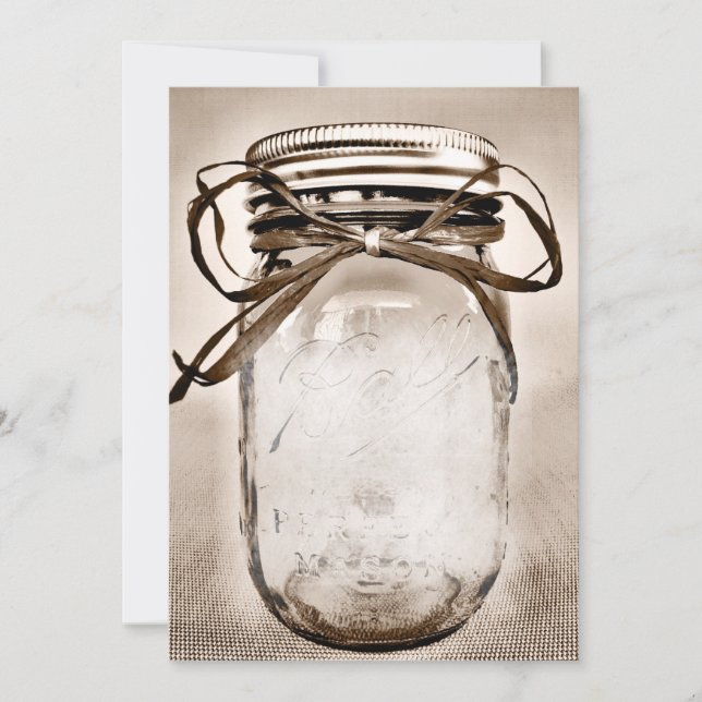 Country Mason Jar Rustic Invitation Blank Template (Front)
