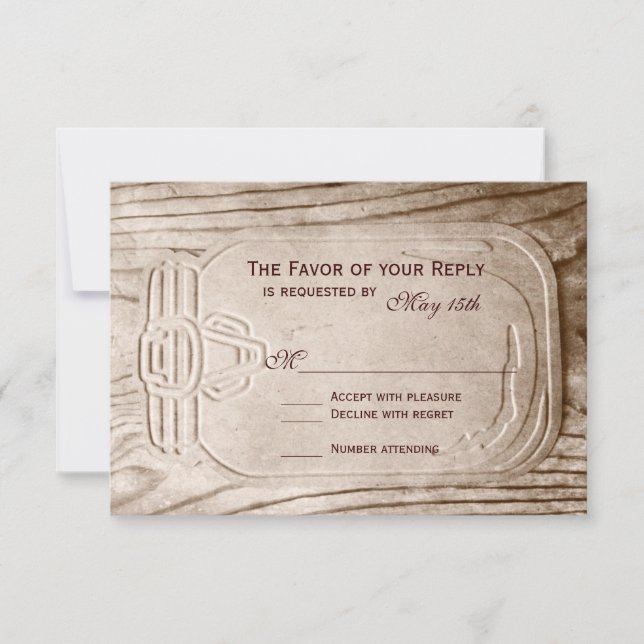 Country Mason Jar Rustic Wood Wedding Cartes RSVP (Devant)
