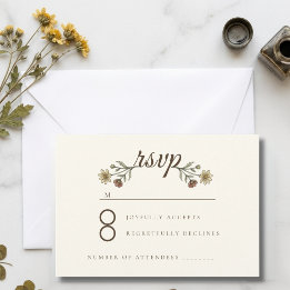 Country Meadow Wildflower Wedding RSVP Card