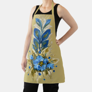 Country Modern Blue Floral Apron