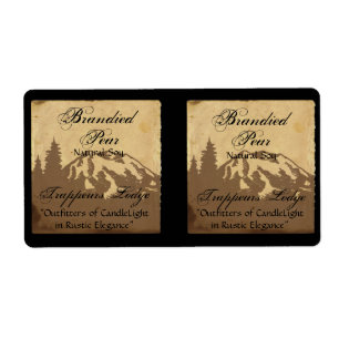 Country Mountain Range on Parchment Candle Label