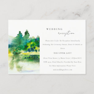 Country Mountain River Landscape Wedding Reception Enclosure Card