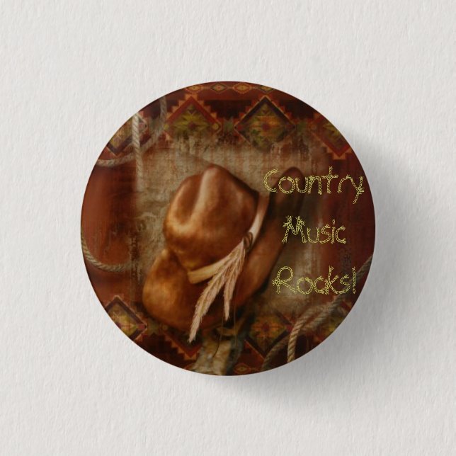 Country Music 1 Inch Round Button (Front)