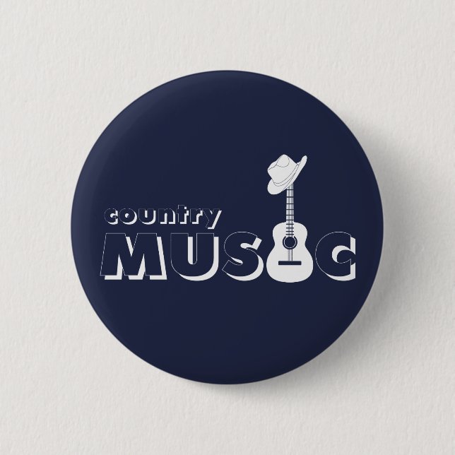 Country music 2 inch round button (Front)