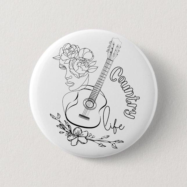 Country Music 2 Inch Round Button (Front)
