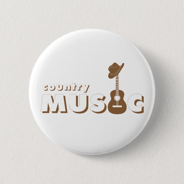 Country music 2 inch round button (Front)