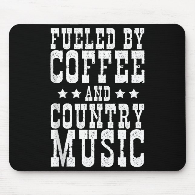 Country Music &amp; Coffee - Funny Quote Western M Mouse Pad (Front)