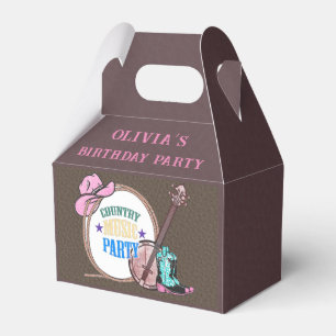Country Music Birthday Party Cowgirl Favor Box