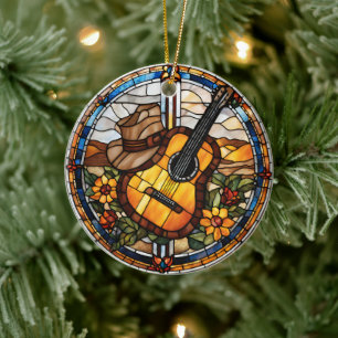 Country Music  Ceramic Ornament