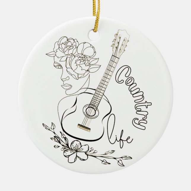 Country Music Ceramic Ornament (Front)