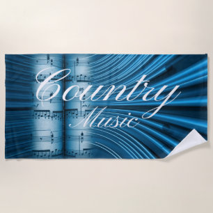 Country Music Guitar Beach Towel