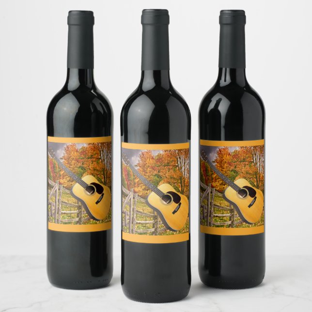 Country Music Guitar Wine Label (Bottles)