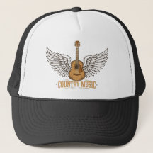 Country Music Guitar Wings Hat