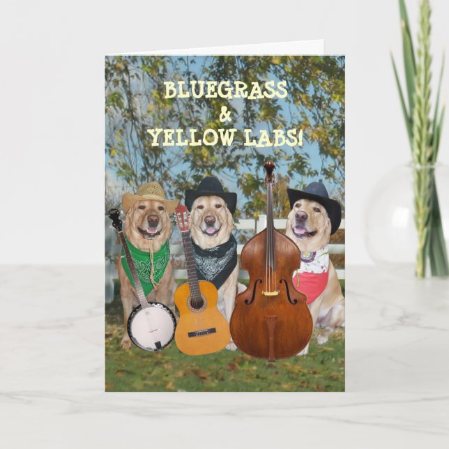 Country Music & Labs Customizable Birthday Card (Front)