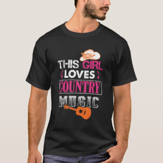 Country Music Ladies Guitarist Band Cow Line Danci T-Shirt