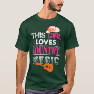 Country Music Ladies Guitarist Band Cowgirl Line D T-Shirt