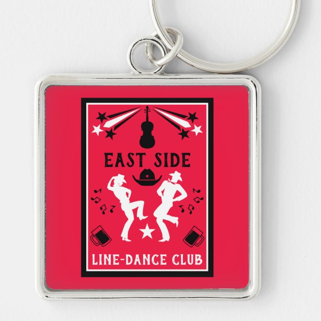 Country Music Line Dancing  Keychain (Front)