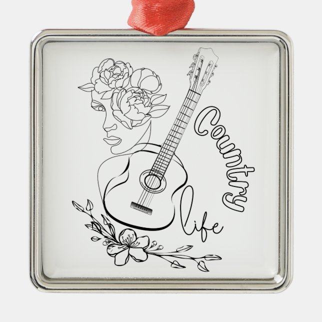 Country Music Metal Ornament (Front)