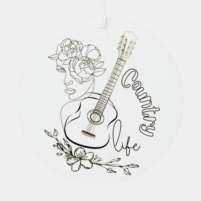 Country Music Metal Ornament (Front)