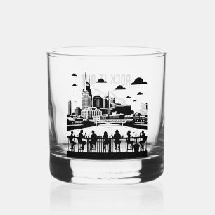 Country Music Nashville Skyline Rooftop Whiskey Glass